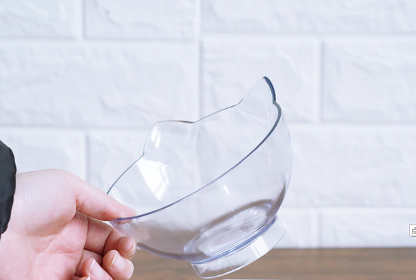 Food Cat Ear Oblique Mouth Transparent Single Pet Bowl