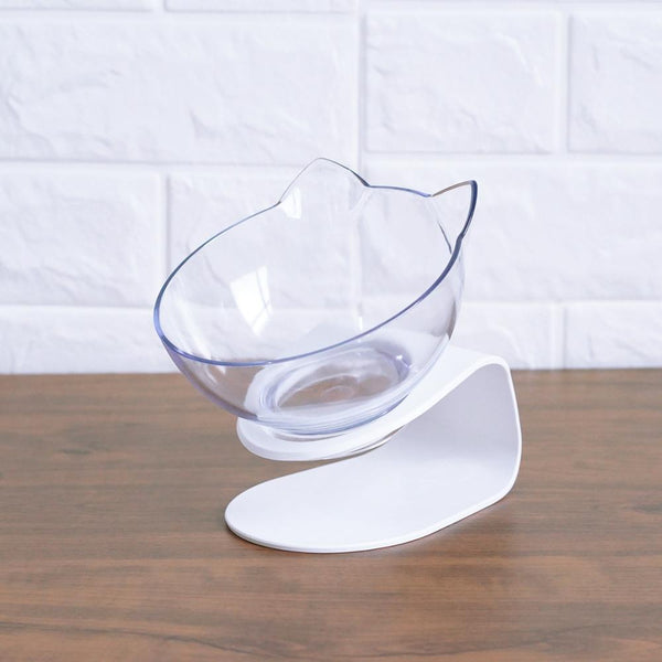 Food Cat Ear Oblique Mouth Transparent Single Pet Bowl