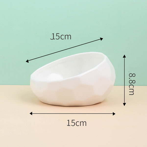 Pet Supplies Bowl Ceramic Cat Bowl Dog Bowl Oblique Mouth