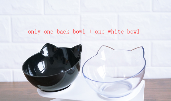 Food Cat Ear Oblique Mouth Transparent Single Pet Bowl