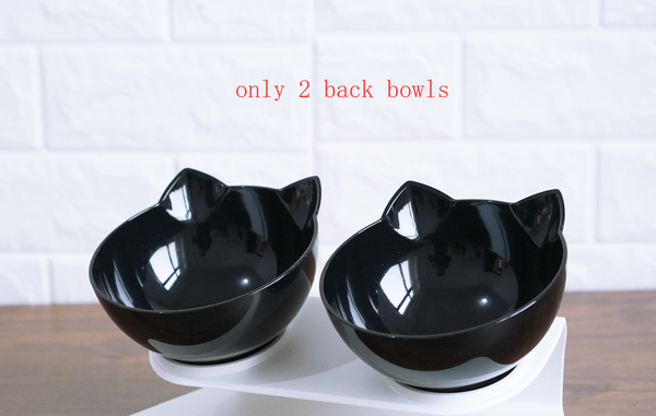 Food Cat Ear Oblique Mouth Transparent Single Pet Bowl