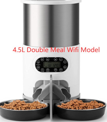 Automatic Dog and Cat 3L Stainless Steel Feeder-Button