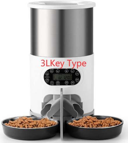 Automatic Dog and Cat 3L Stainless Steel Feeder-Button