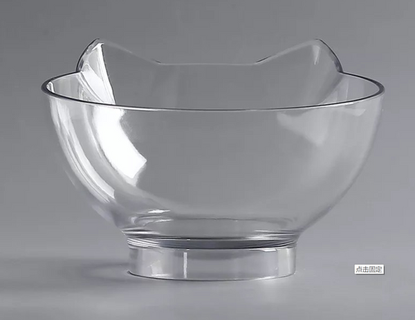 Food Cat Ear Oblique Mouth Transparent Single Pet Bowl