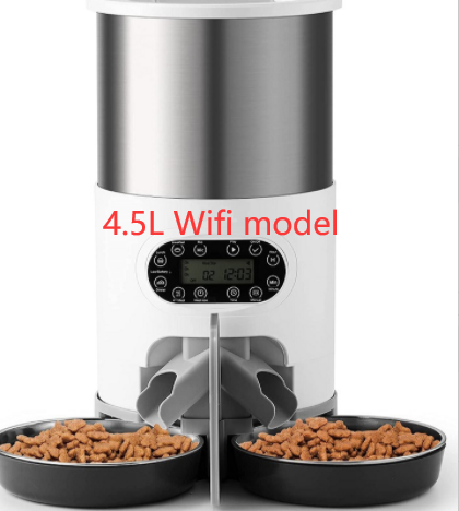 Automatic Dog and Cat 3L Stainless Steel Feeder-Button