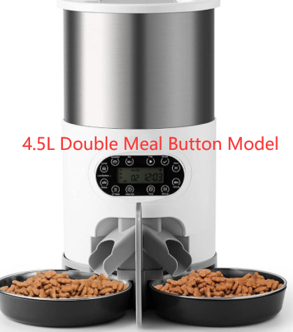 Automatic Dog and Cat 3L Stainless Steel Feeder-Button