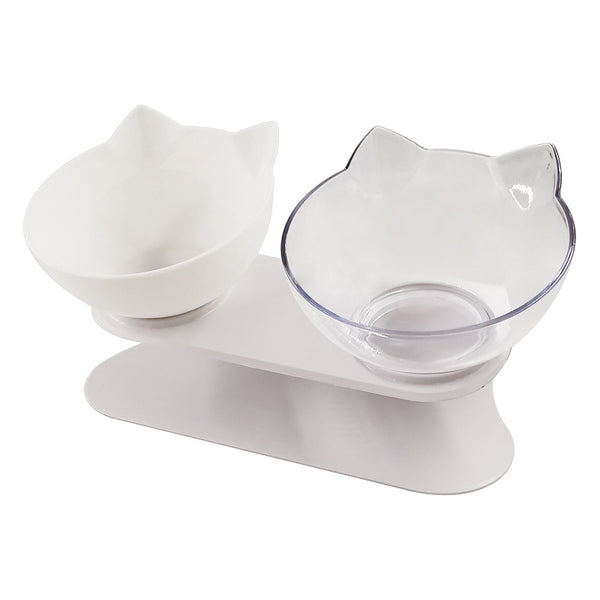 Food Cat Ear Oblique Mouth Transparent Single Pet Bowl