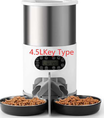 Automatic Dog and Cat 3L Stainless Steel Feeder-Button